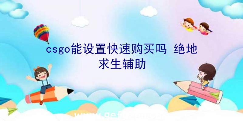 csgo能设置快速购买吗
